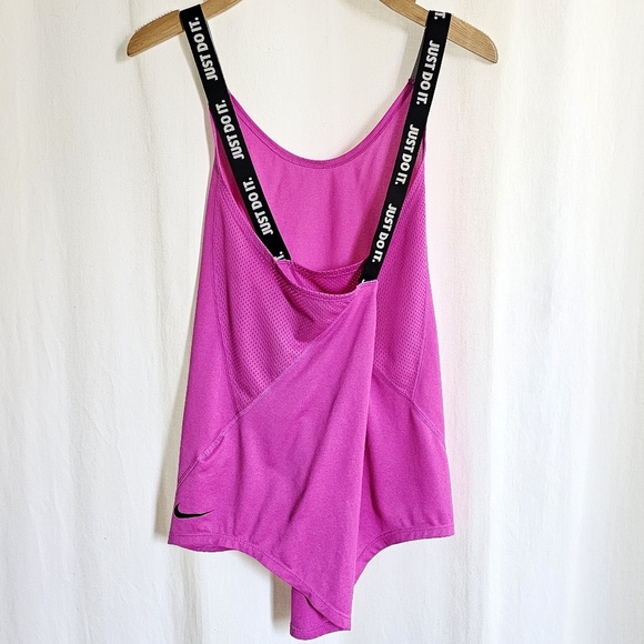Nike Magenta Dri-Fit Mesh Running Tank Top - Picture 8 of 16